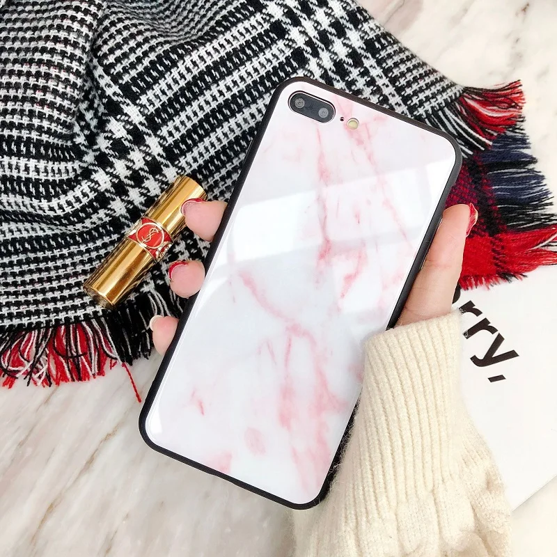 VDIAG Мрамор стекло чехол для телефона iPhoneX/6/6s/7/8 плюс/XS MAX личности полную защиту
