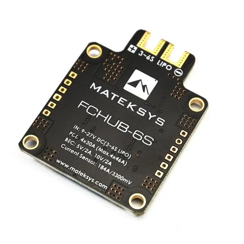 Matek FCHUB 6S Hub распределительная плата питания 5 В и 12 BEC Встроенный датчик тока 184A для
