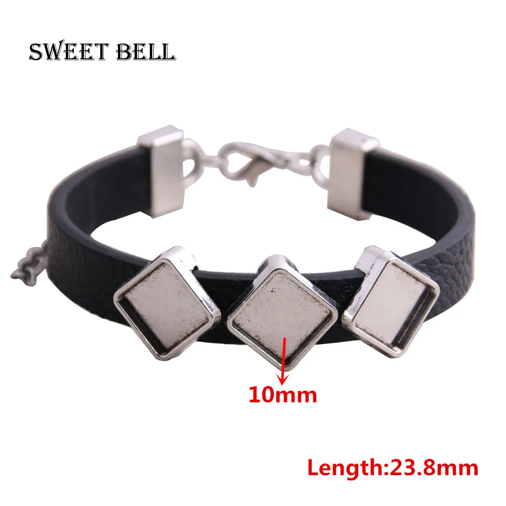 SWEET BELL 5 шт. подходит для 10 мм квадратных планшетов заготовки браслетов из