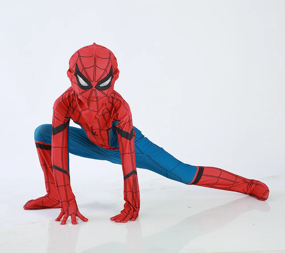 Человек паук косплей костюм для детей 3D принт спандекс Spidey боди мальчиков