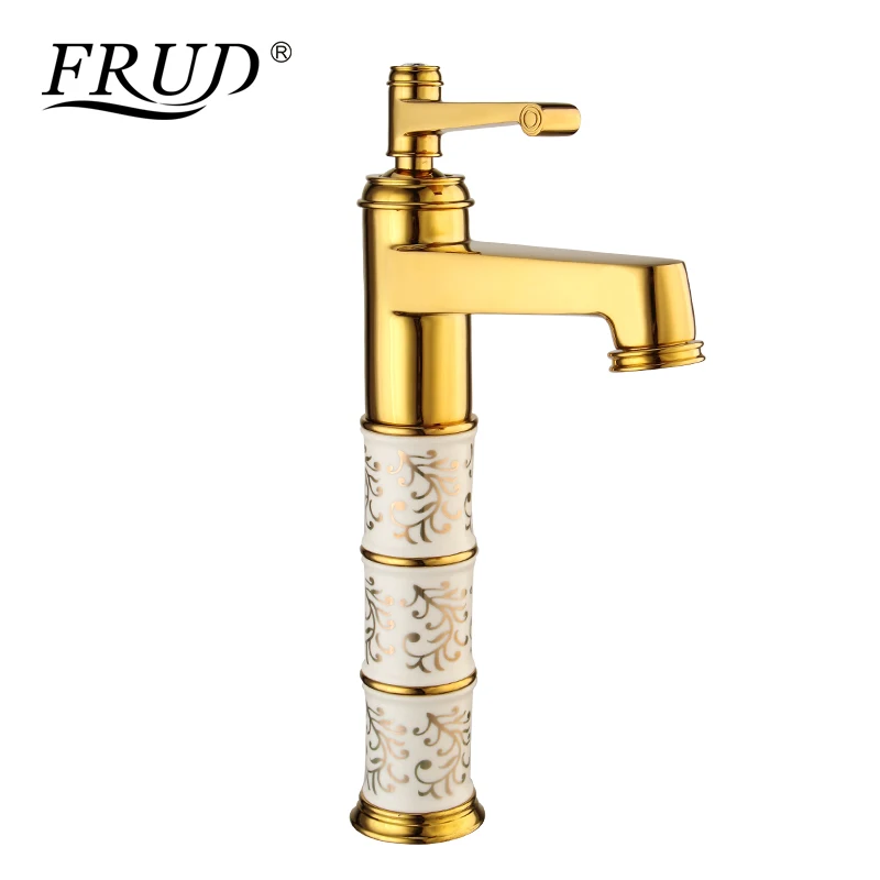 FRUD 1 комплект золотой новый кран для ванной комнаты Смеситель холодной и горячей