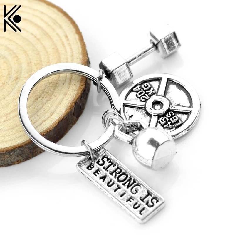 Фитнес подарки для поклонников гири штанги подвеска в виде гантели брелок Strong is