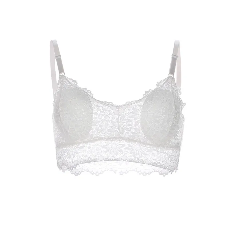 EW Hot Sexy Women Wire Free Lingerie Bra floral Lace Hollow Out Bralettes Push Up Crop Top Bras Bralette | Женская одежда