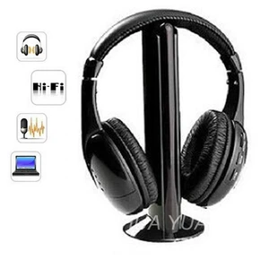 5 in 1 hifi wireless headphones tvcomputer fm radio earphones high quality headsets with microphone wireless receiver eph2001 free global shipping