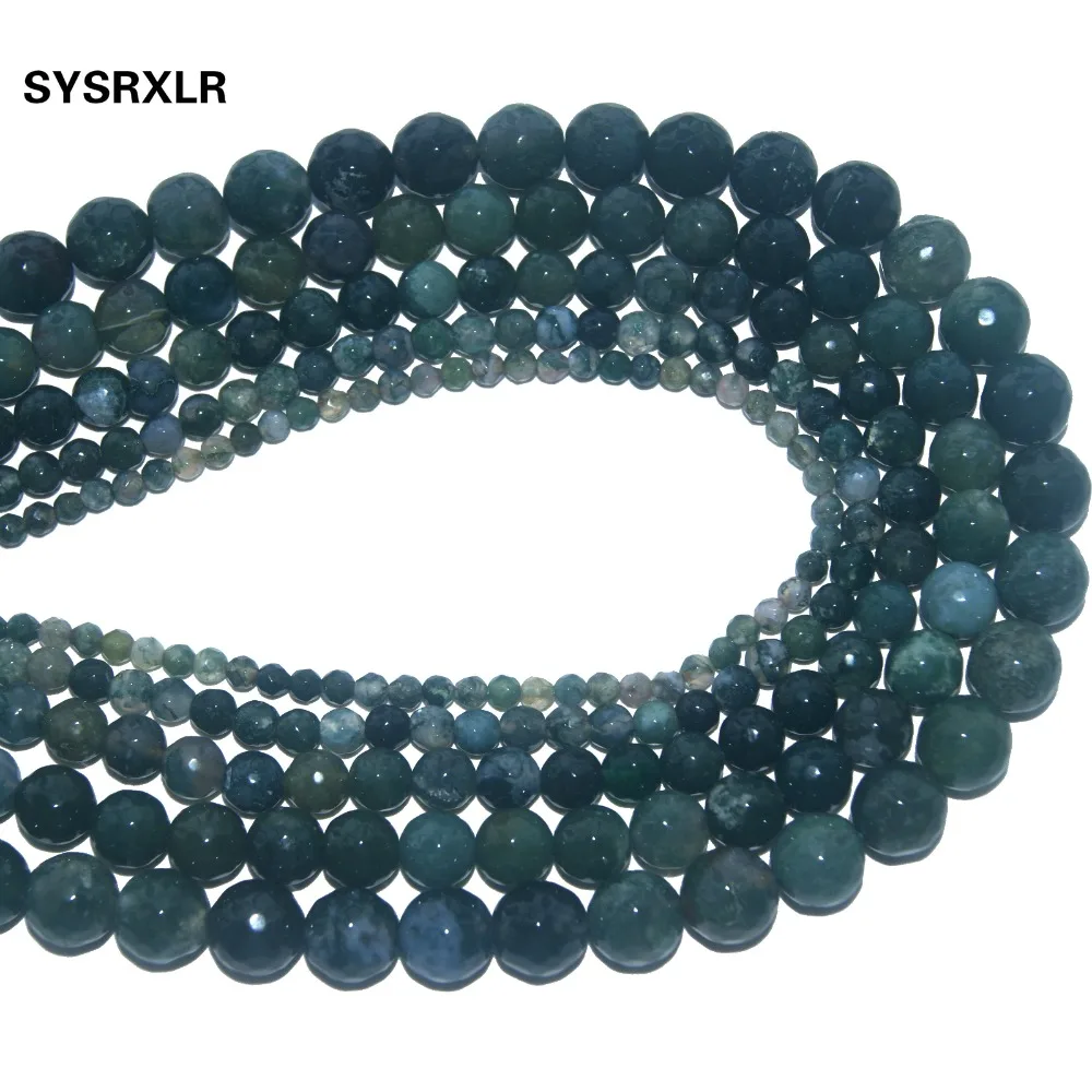 Оптовая продажа ограненный природный камень Бусины Из Мохового Агата для