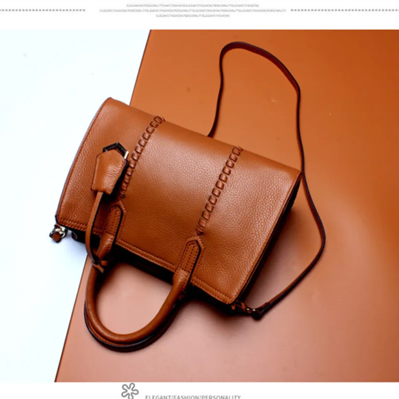 Сумка мессенджер из 100% натуральной коровьей кожи классическая женская сумка