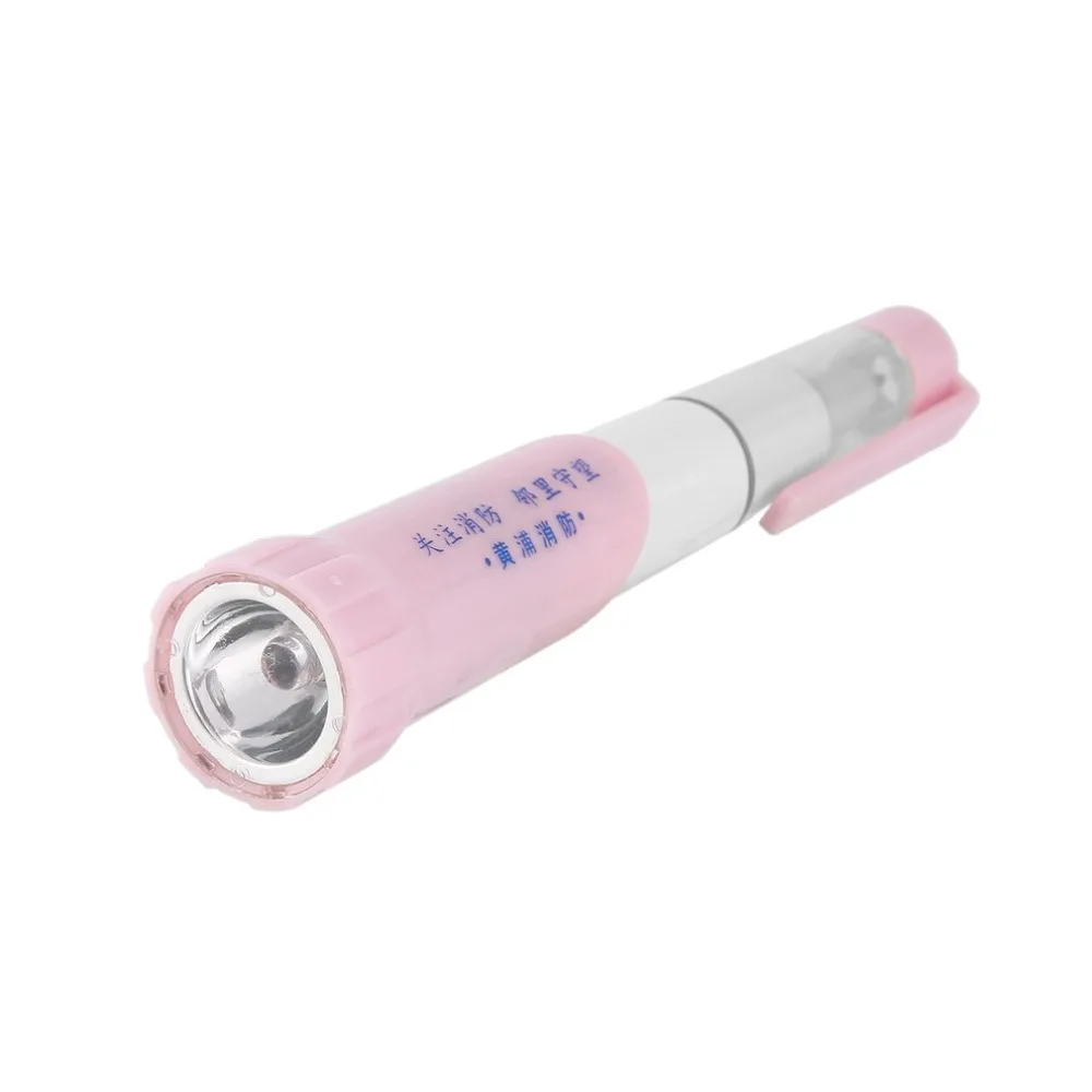2 in 1 Emergency Flashlight Dual Use LED Pen Ball Point for Students Gift Pink/Green/Blue |