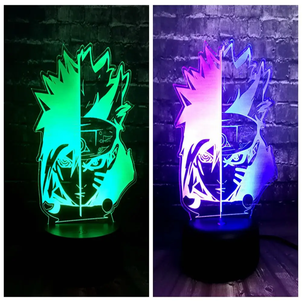 Светодиодный 7 цветов Uzumaki Наруто Саске мини креативный USB компьютер Лава домашнее декоративное ночное освещение Праздничная детская Подарочная игрушка