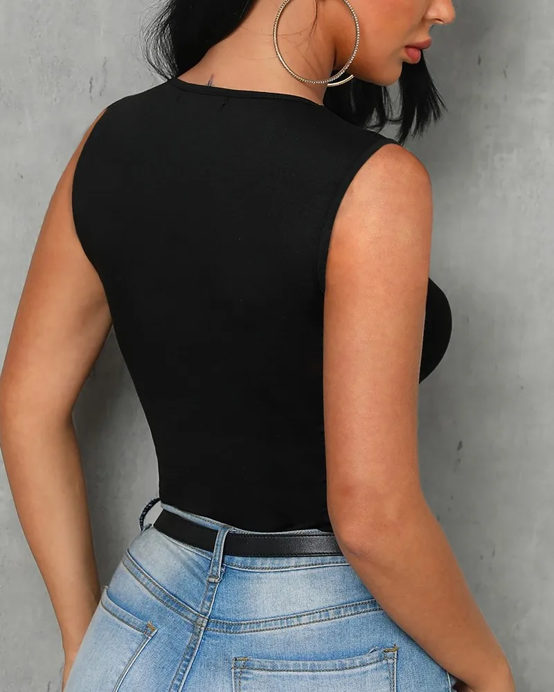 Summer Women Elegant Round Neck Diamond Design Tank Top Studded Grid Hollow Out Casual T-shirt | Женская одежда