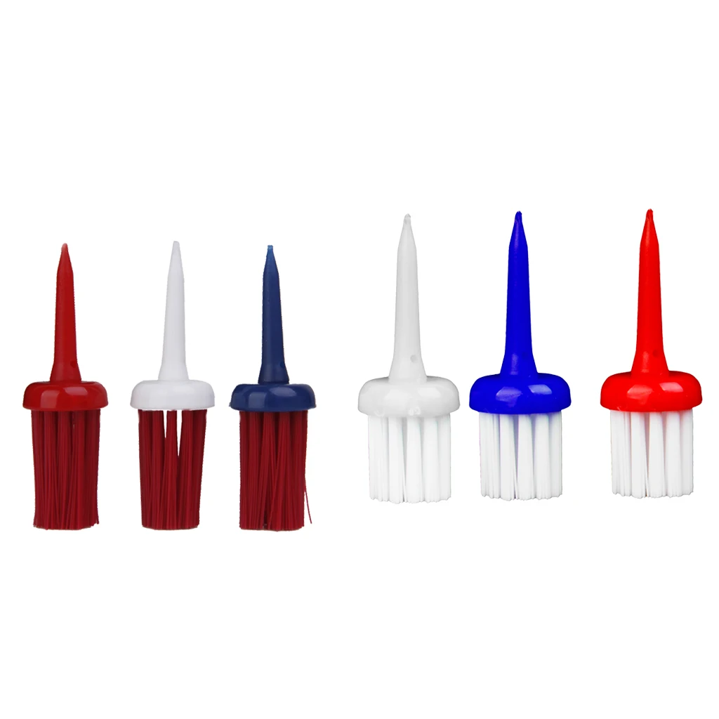 Perfeclan 2 Packs of 3 Brush-t Golf Tees Driver - 6pcs brush tees 52/62mm Height Brush |