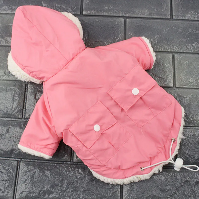 Pink Зимняя одежда для маленьких собак; теплые парки для собак; одежда для французских бульдогов; одежда для Мопсов; зимние пальто для чихуахуа; 20Q - Цвет: Pink