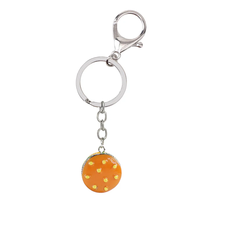 Cute Imitation food Keychain Hamburger fries coffee milk popcorn cookies Key Chain Alloy resin Keyring Accessories Jewelry | Украшения и