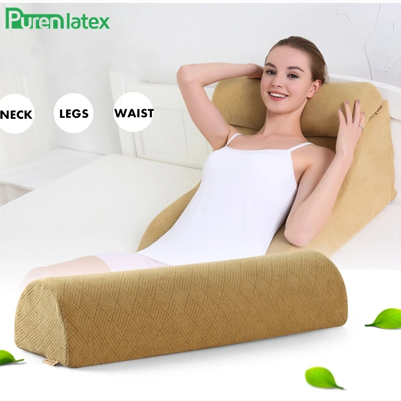 

PurenLatex Quality Memory Foam Semicircle Pillow Multi Purpose Cushion Neck Pain Relief Orthopedic Pillow Cushion Bedding Pillow