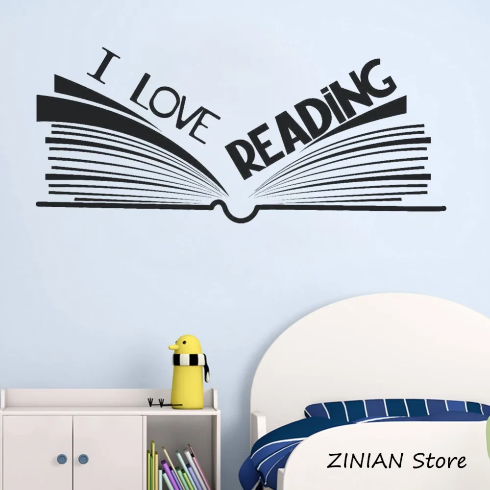 Я люблю читать слова настенные наклейки книжка креативные подарки переводные