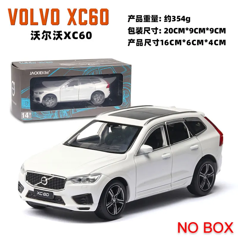 1:32 литая под давлением модель автомобиля Volvo xc60 модель автомобиля из сплава внедорожник симулятор игрушка звук и светильник задний автомобиль подарок - Цвет: White(No Box)