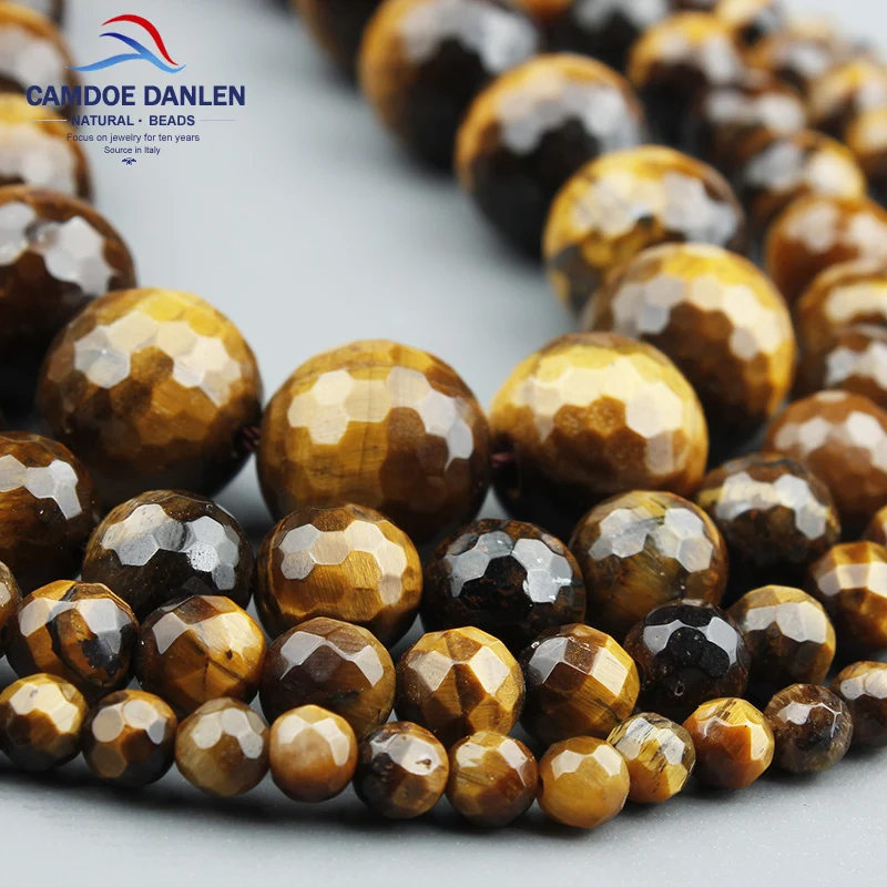 Бесплатная доставка бусины из натурального камня граненые коричневого и