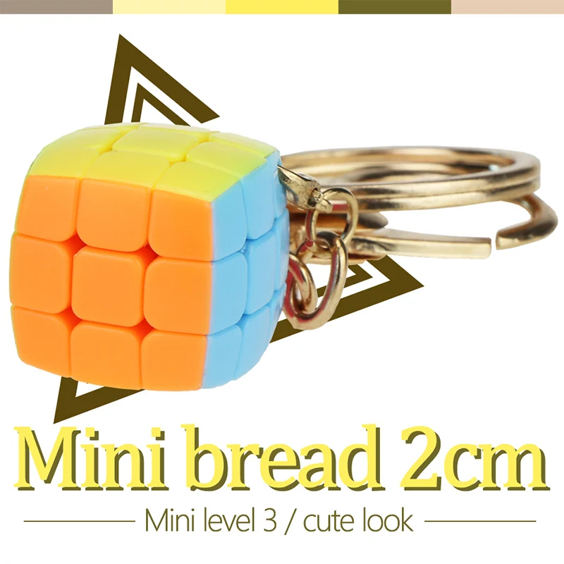 

Keychain Bun Cube 3x3x3 Pendant Chain Key Ring Mini Magic Cube 3x3 Small Speed Cube Puzzle Toys for Children Beginner