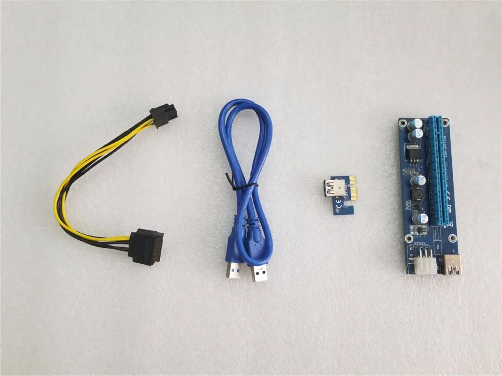 PCI E Riser Express 1X до 16X карта USB 3 0 SATA кабель питания BTC для майнинга биткоинов Antminer|power