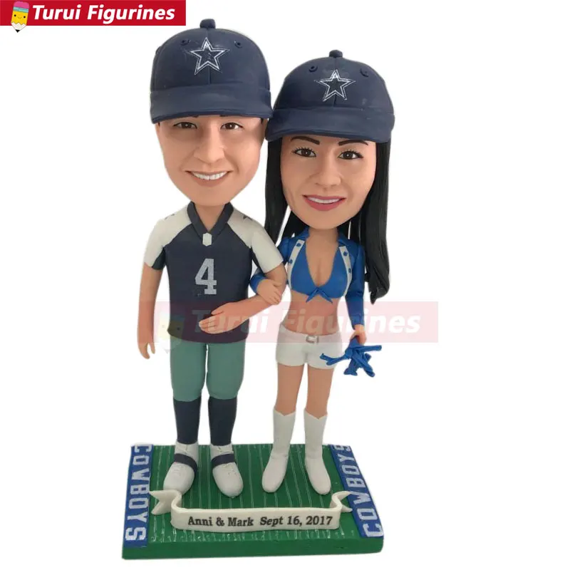 Bobblehead девушка бойфренд юбилей подарок Персонализированные глиняные фигурки на