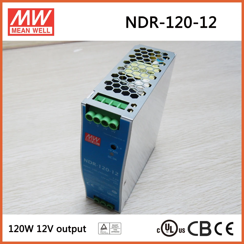 

MEAN WELL NDR-120-12 одиночный выход 120 Вт 12 в 10 А Промышленный источник питания Meanwell
