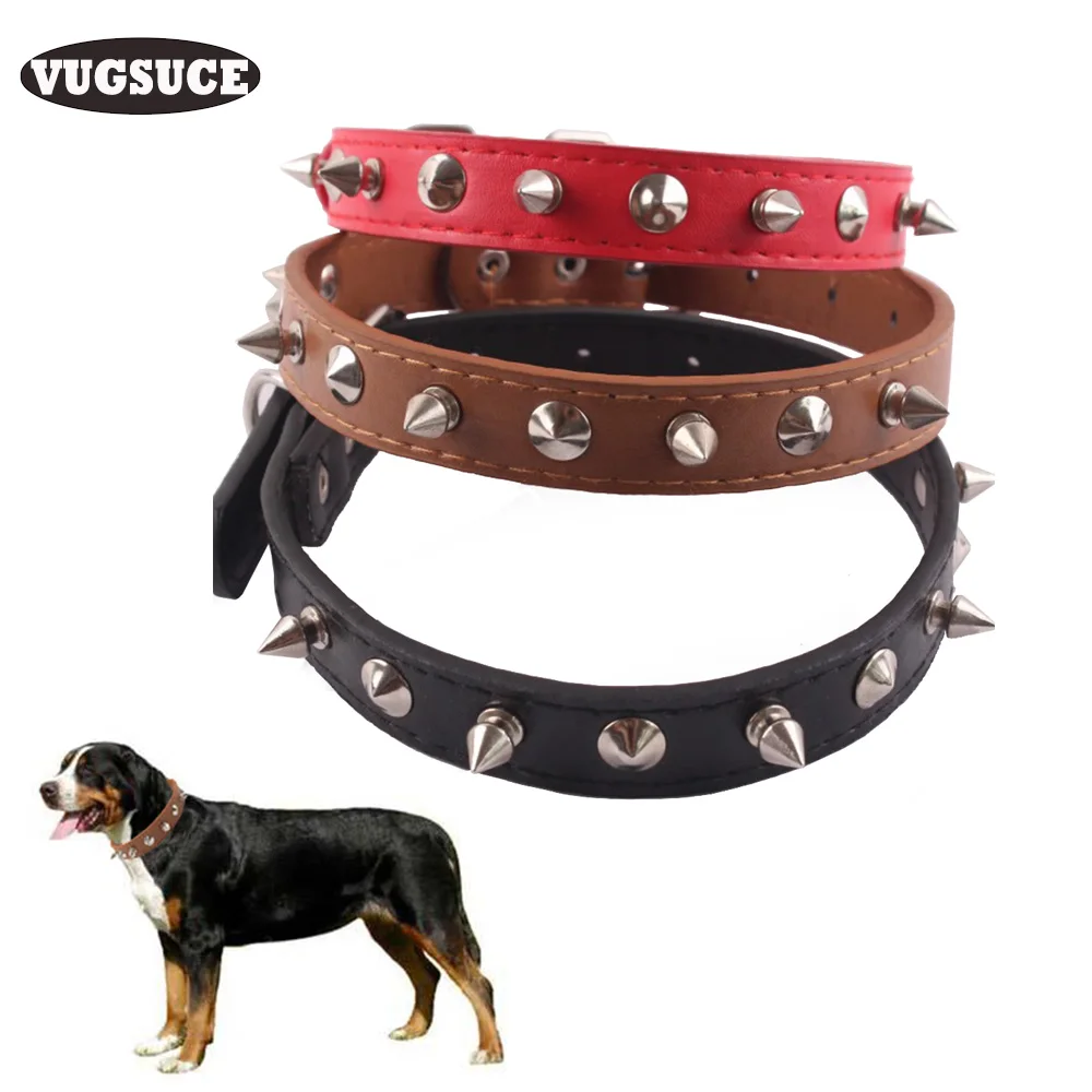 Vugsuce Мода шипами заклепки ошейник для собак пряжкой в стиле панк гриб ошейники