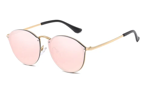 Солнцезащитные очки TrendyMate, брендовые дизайнерские женские зеркальные безободковые очки кошачий глаз с металлическими ножками, женские солнцезащитные очки, 1332T
