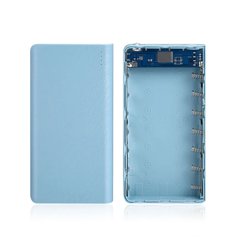 Blue No Battery Micro DIY power Bank 7*18650 чехол для аккумулятора, зарядное устройство, зарядное устройство для iPhone 6 6S Plus Redmi Note 5 - Цвет: Blue No Battery