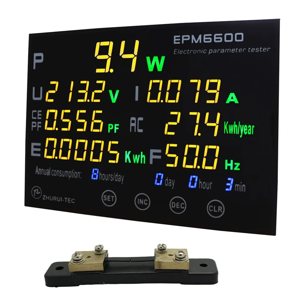 EPM6600 300V/30A/9kw AC однофазный тестер электрических параметров/кВтч метр/счетчик
