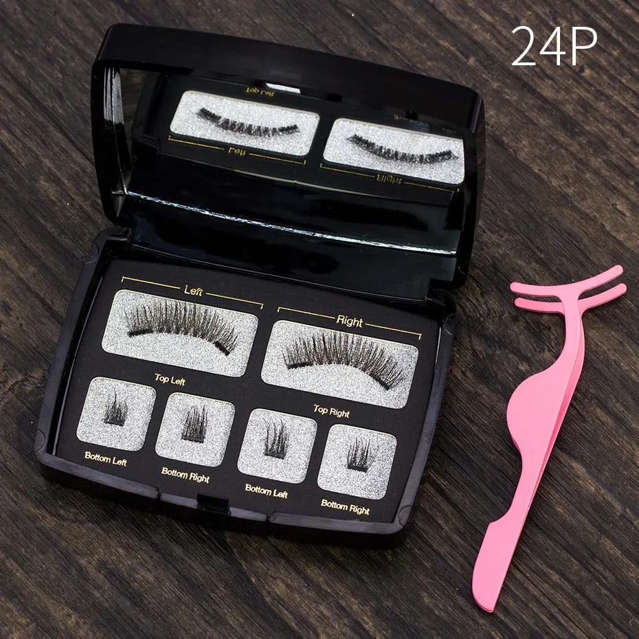 Genailish 6D Магнитная Eyeashes с 2 магнит 6 шт./пара полный магнитная полоска ресницы &