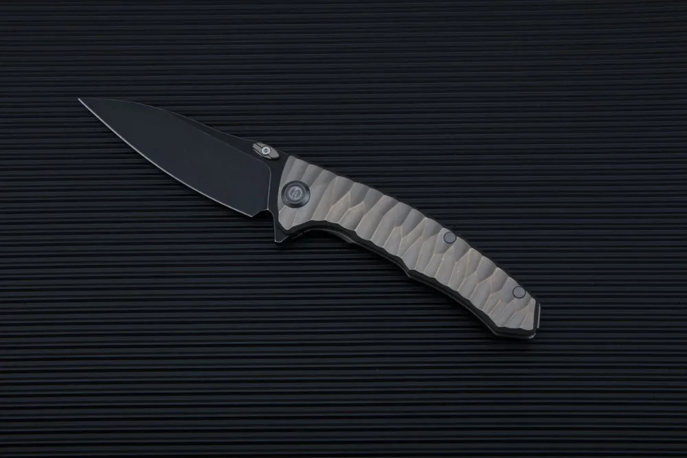Maxace складной нож Corvus 1 M390 сталь черное лезвие с титановым покрытием титановые