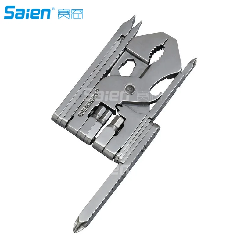 Швейцарский инструмент Swiss+Tech Micro-Max 22-in-1 Multi-Function Tool Set: 2 ключа-шестигранника, отвертки, плоскогубцы, открывалка для бутылок, проволочный резак, строгатель.