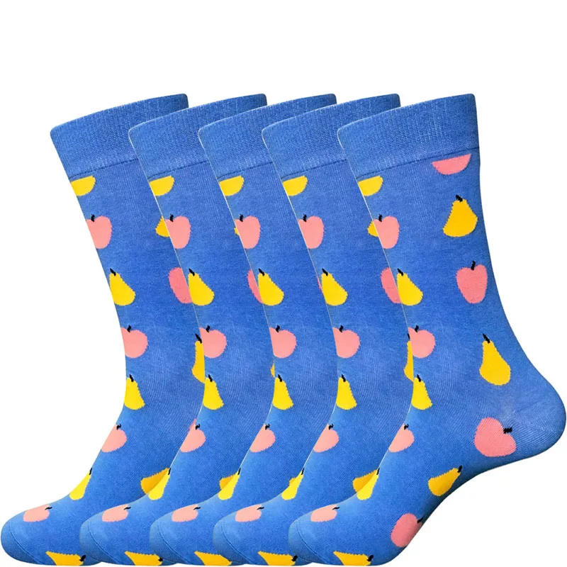 Best Selling New Men Winter Casual Socks Fashion Trend Stockings Personality Fruit pattern Men's 1 Pair = 2 Pieces | Мужская одежда