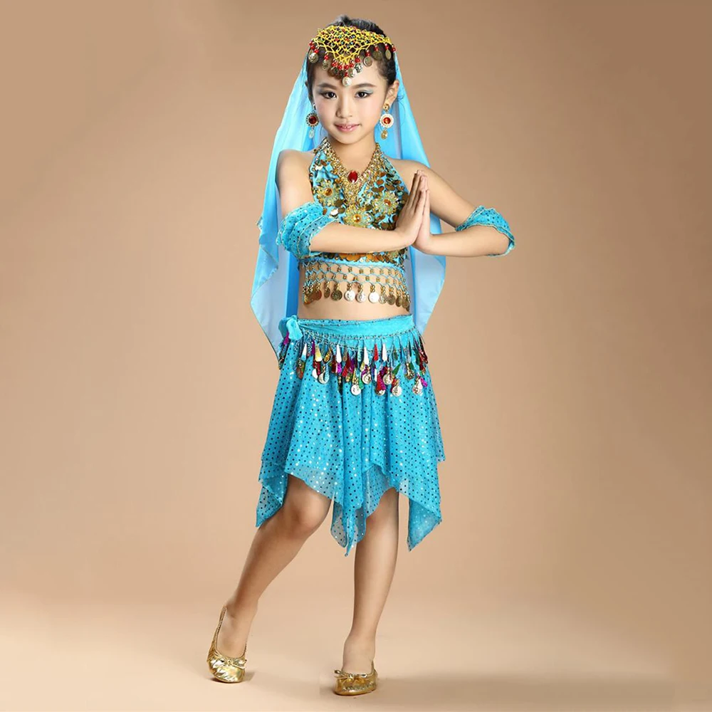 

Original Belly Dancing Suits For Children Fringe Dance Costumes Girl Ballroom Chacha Rumba Samba Kid Exhibition Garments Q4039