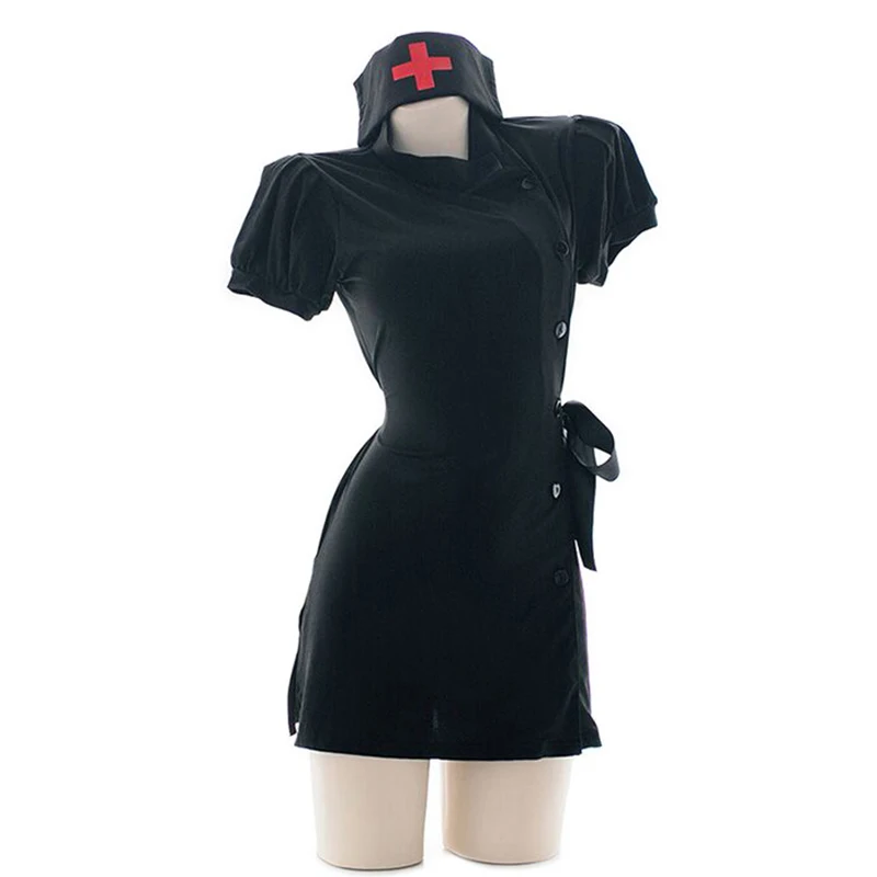 

Women Sexy Costume Lady Nurse Uniform Set Sexy Maid Exotic Apparel Role Play Sexy Underwear Cosplay Uniform Pink&black
