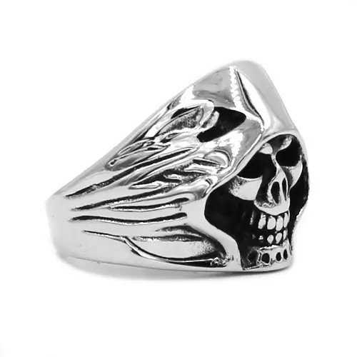 Мужское кольцо с черепом из нержавеющей стали в виде черепа мрачного Жнеца SWR0698 |