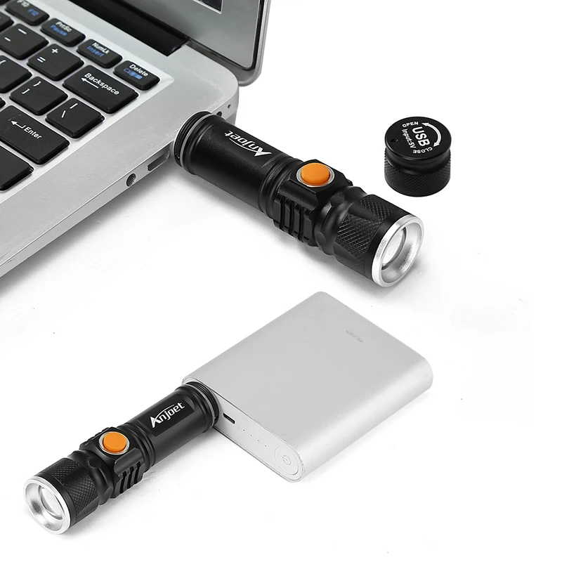 Ручсветильник перезаряжаемый светодиодный фонарик Anjoet с USB охотничий