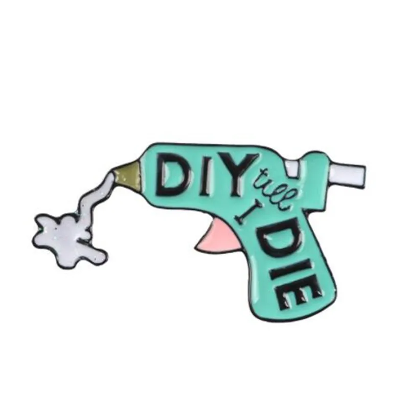 WKOUD креативный мультфильм пистолет распылитель брошь DIY клеевой джинсовые куртки