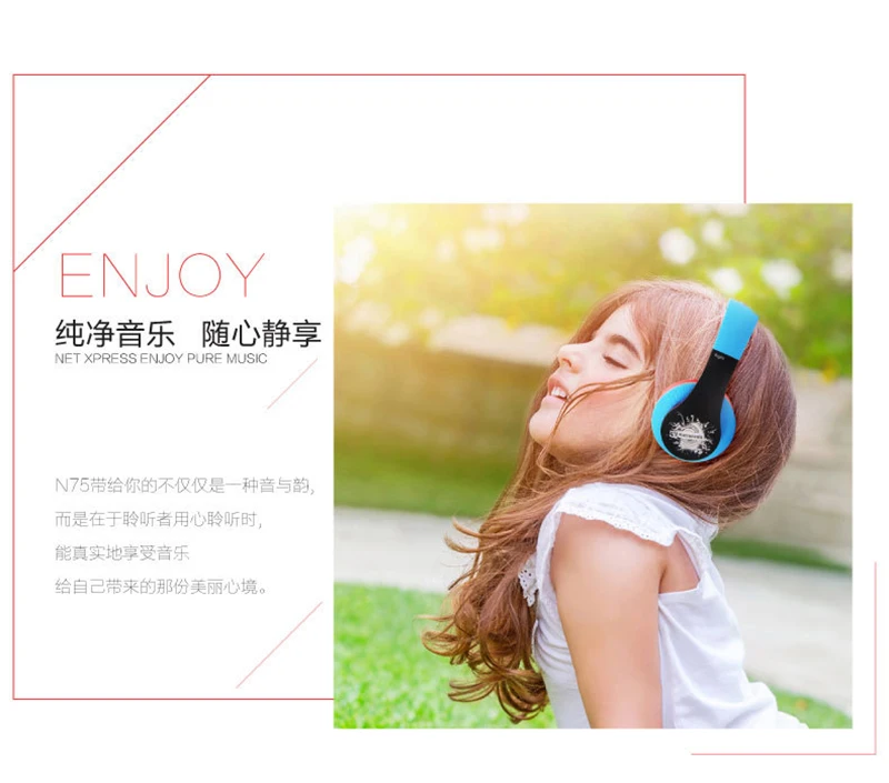 Kappcice Новое поступление красочные стерео аудио Mp3 Bluetooth гарнитура складные беспроводные наушники Поддержка SD карты с микрофоном