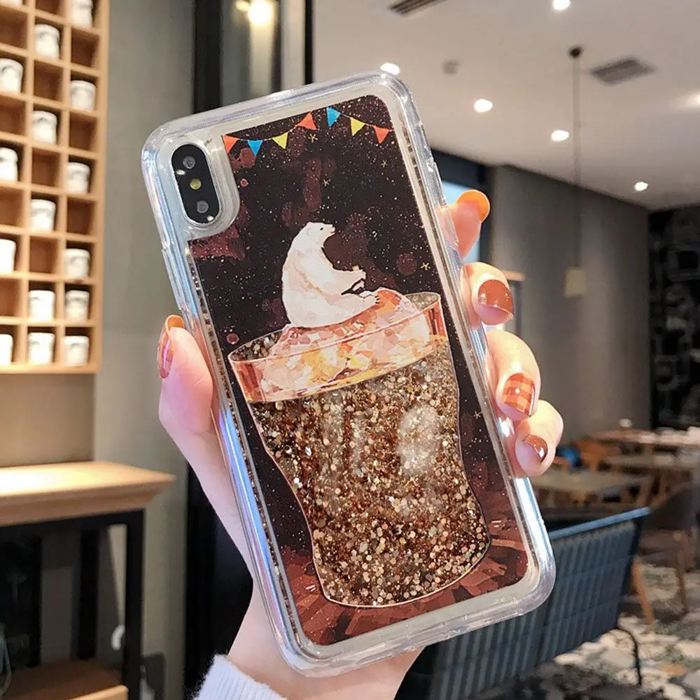 Чехол KISSCASE с жидким зыбучим песком для iPhone 7 8 6 6S X XS чехлы телефонов 6s plus XR MAX задней