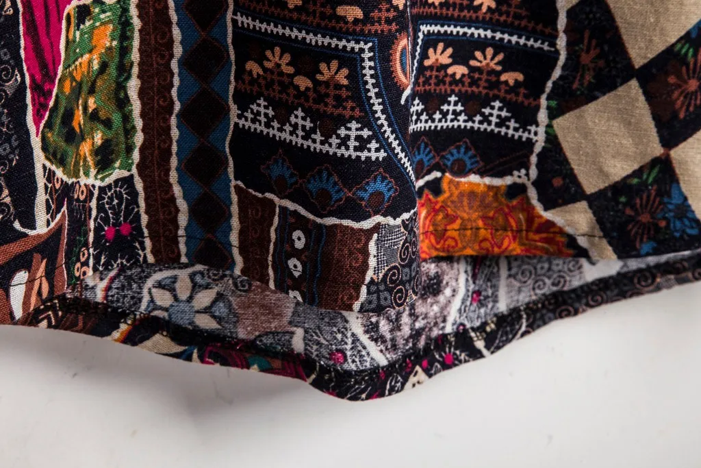 Мужская рубашка с коротким рукавом Повседневная хлопковая принтом в этническом