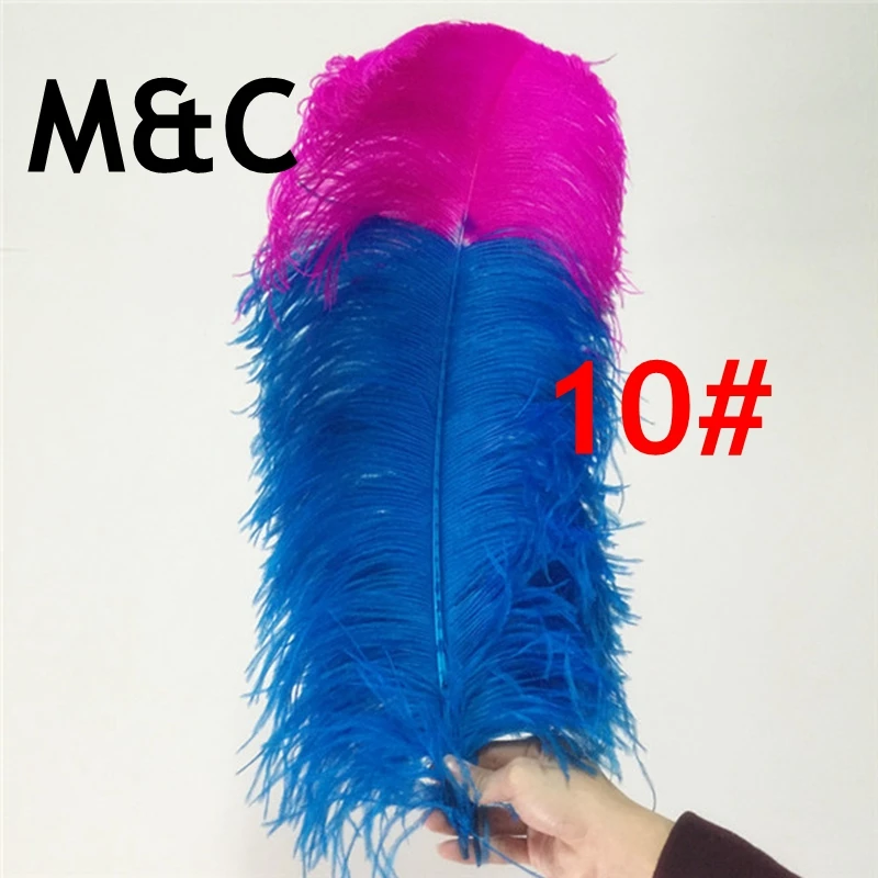 

Price of 50pcs two color Dyed Ostrich Feathers 50-75cm hot pink Colored turquoise ostrich plumages wedding home hotel decoration