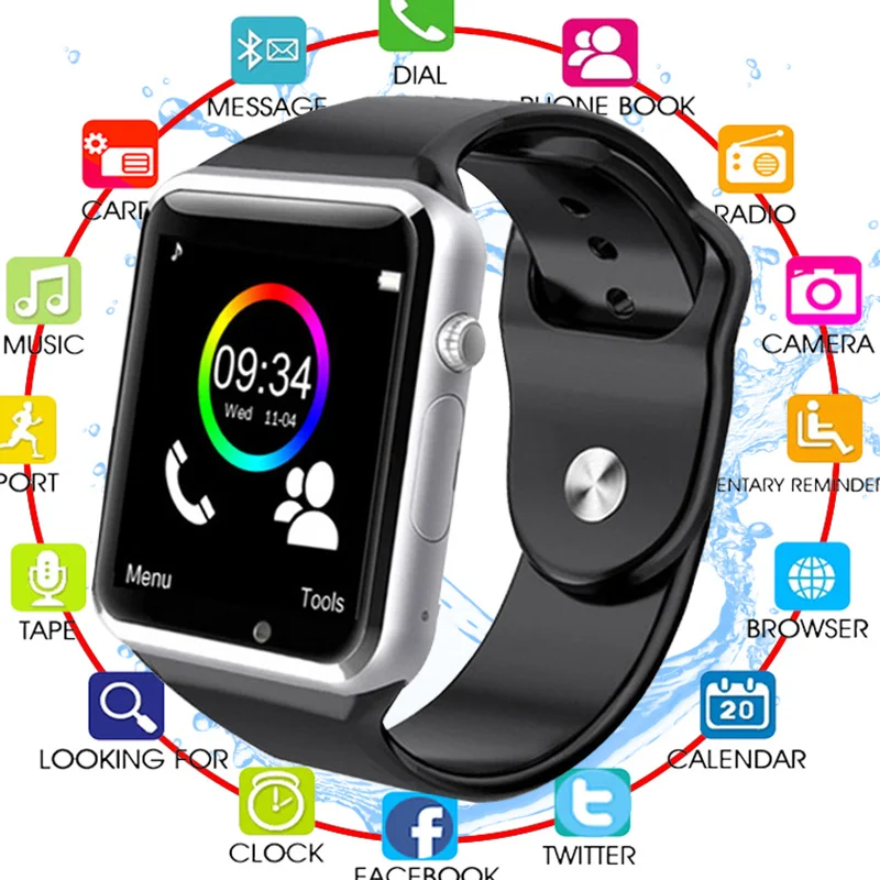 Смарт часы A1 с Bluetooth спортивные шагомером и сим камерой умные для смартфонов на