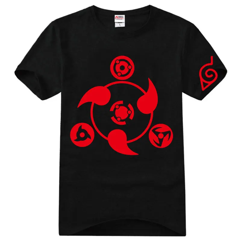 Модные футболки Hokage Konoha Leaf Kakashi Sasuke Mangekyou Шаринган базовая футболка с коротким