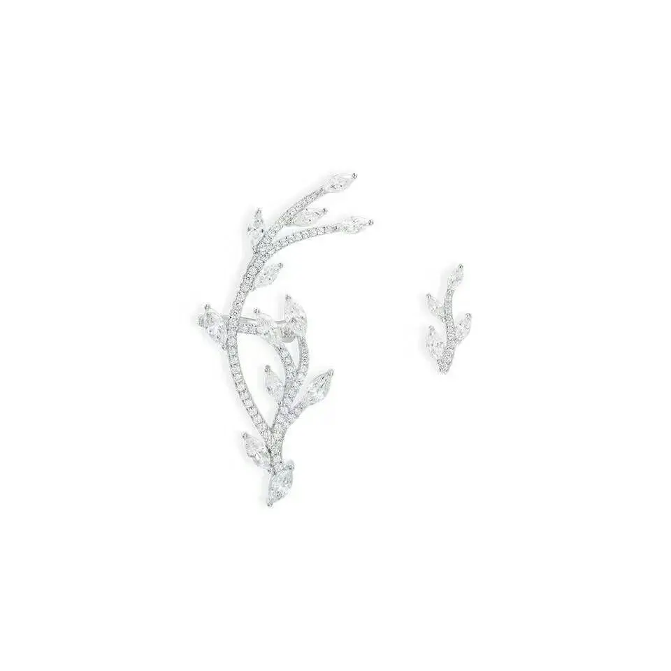 Серьги гвоздики MeiBaPJ из серебра 925 пробы Асимметричные с
