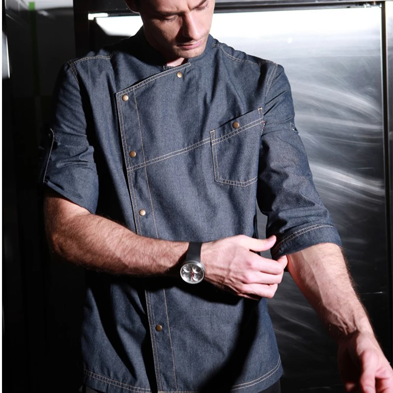 Ресторан отеля кухня шеф повар пальто для будущих мам куртки форма Chambray деним