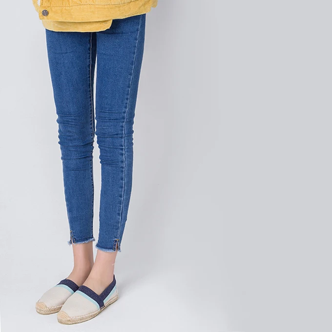 

Striped canvas women causal slip-on espadrilles
