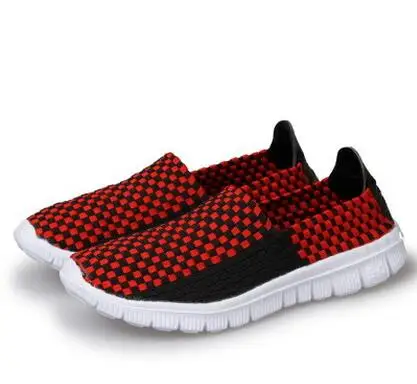 2018 summer new men's woven shoes low tide casual couple elastic belt lazy breathable sneakers | Обувь