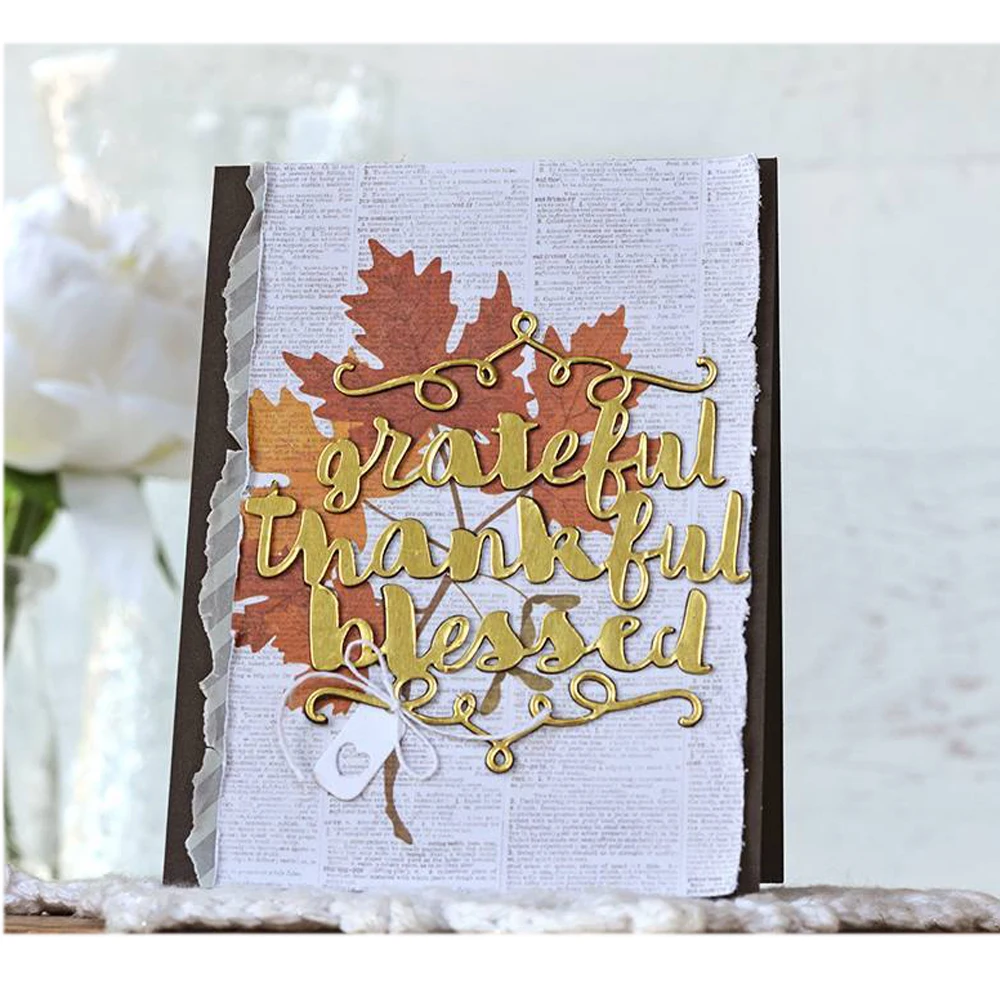 Фото Grateful Thankful Blessed Word Metal Cutting Dies Stencils for DIY Scrapbooking Decorative Crafts Embossing Paper Cards New 2018 Дом и сад Grateful Thankful Blessed Word Metal Cutting Dies Stencils for DIY Scrapbooking Decorative Crafts Embossing Paper Cards New 2018 Дом и сад