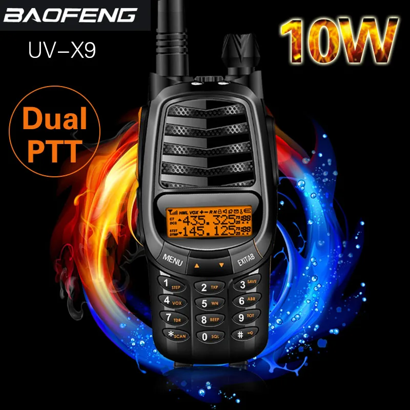 Портативная рация 10 Вт/4 Вт/1 Вт двойной PTT VHF/UHF|Рации| |