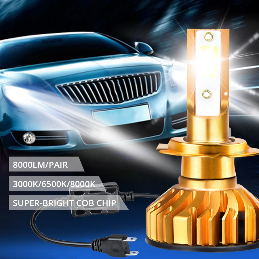 Avacom 2 шт. 6500K H4 H7 светодиодный комплект автомобильных фар 72 Вт 4000LM H1 H11 9005 HB3 9006 HB4 9012